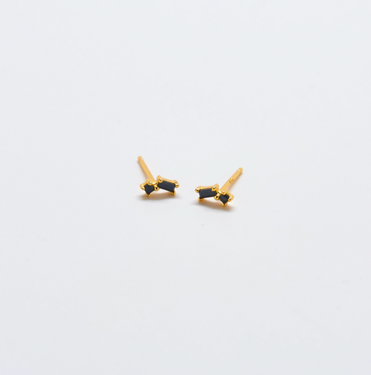 Black Cubic Zirconia Stud Earrings