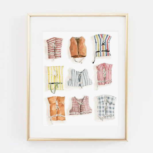 Life Jacket Watercolor Art Print (By Emily Lex)