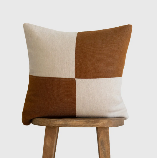 Cheque Throw Pillow 22" - Spice