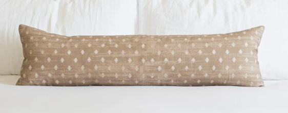 Light Brown Diamond Lumbar Pillow 12x40"