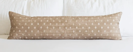 Light Brown Diamond Lumbar Pillow 12x40"