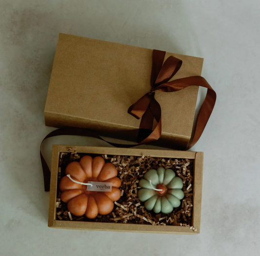Pumpkin Candle Set - Terracotta & Olive