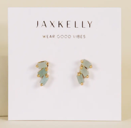 Amazonite Trio Offset Earring Stud