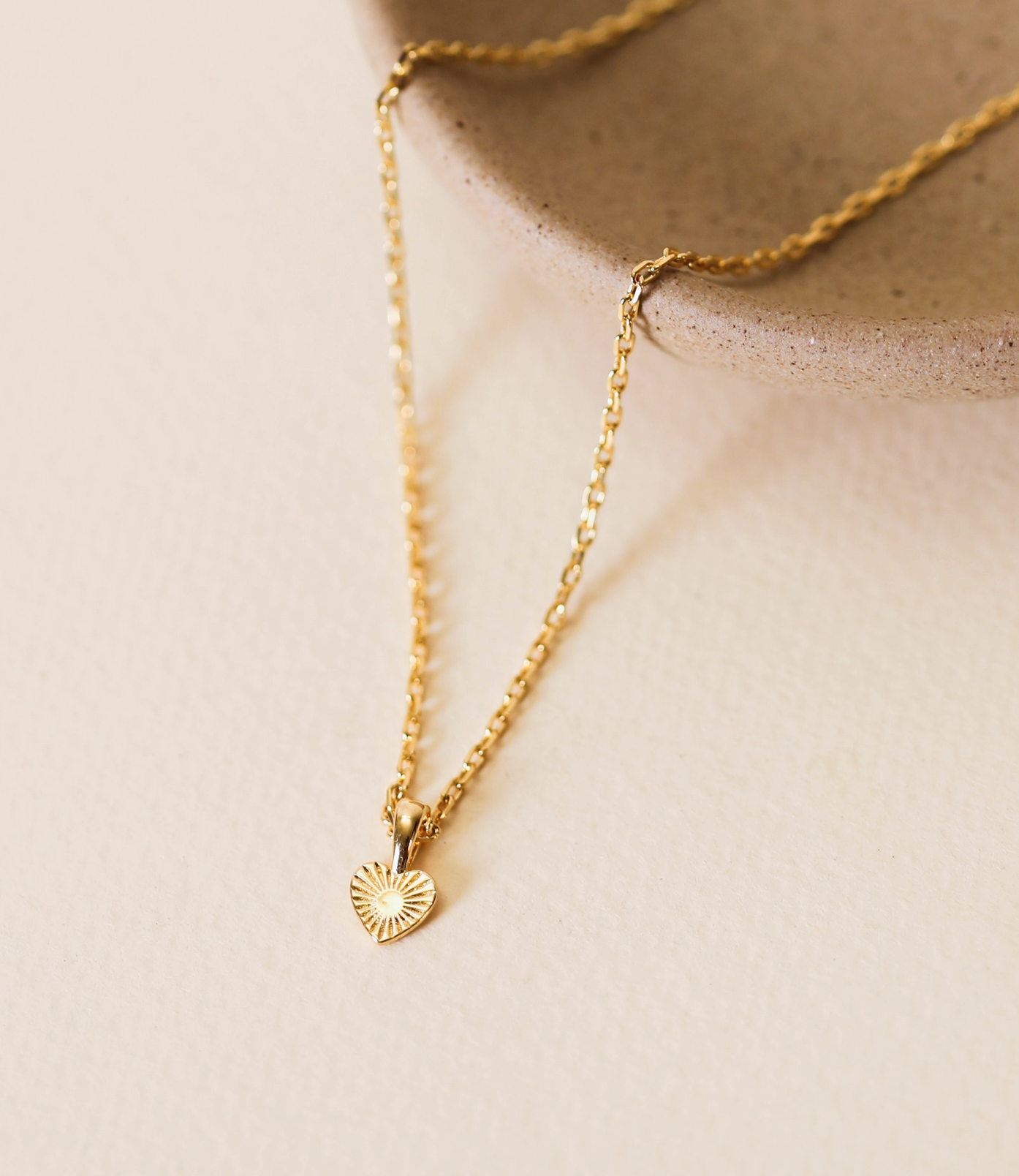 Mini Heart Pendant Necklace: 18k Gold Plated