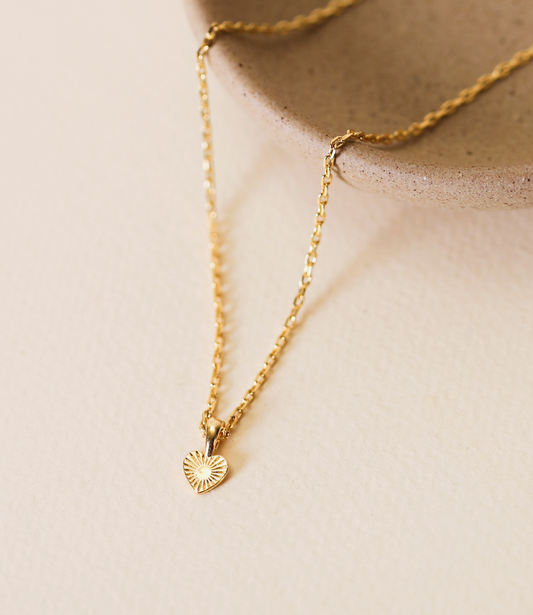 Mini Heart Pendant Necklace: 18k Gold Plated