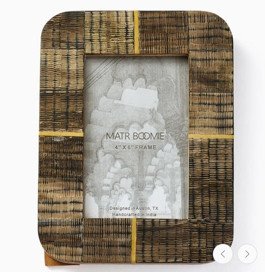 Rounded Brown & Brass Picture Frame 4x6