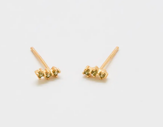 Olive Green Stud Earrings