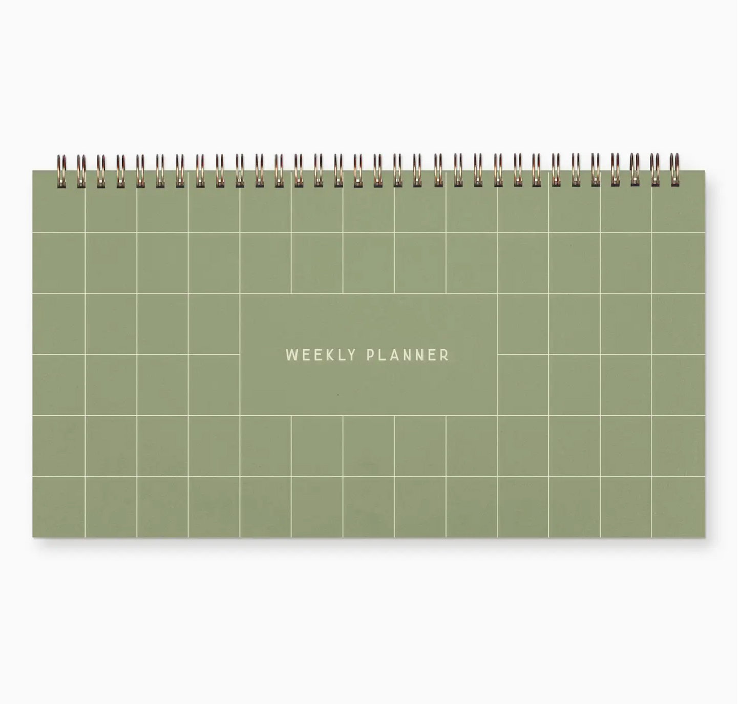 Undated Weekly Planner - Grid In Sage Green