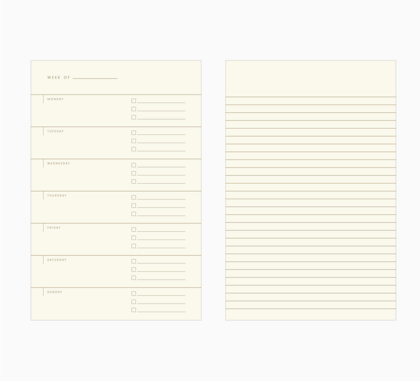 Journal Weekly Planner - Simple In Sky Blue