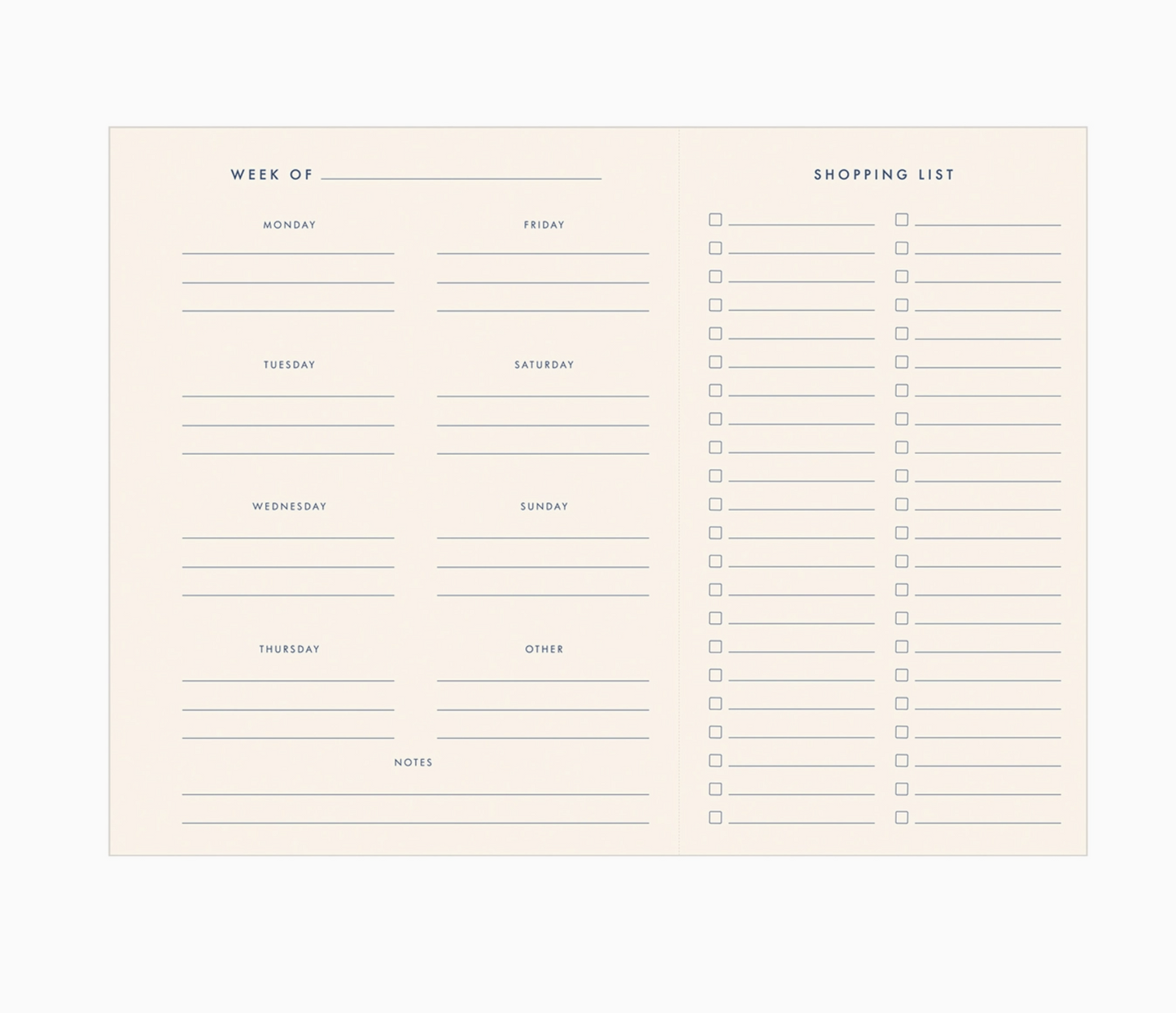 Meal & Grocery Planner - Simple in Black