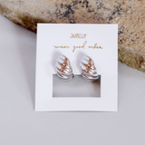 Silver Swirl Hoop Earring