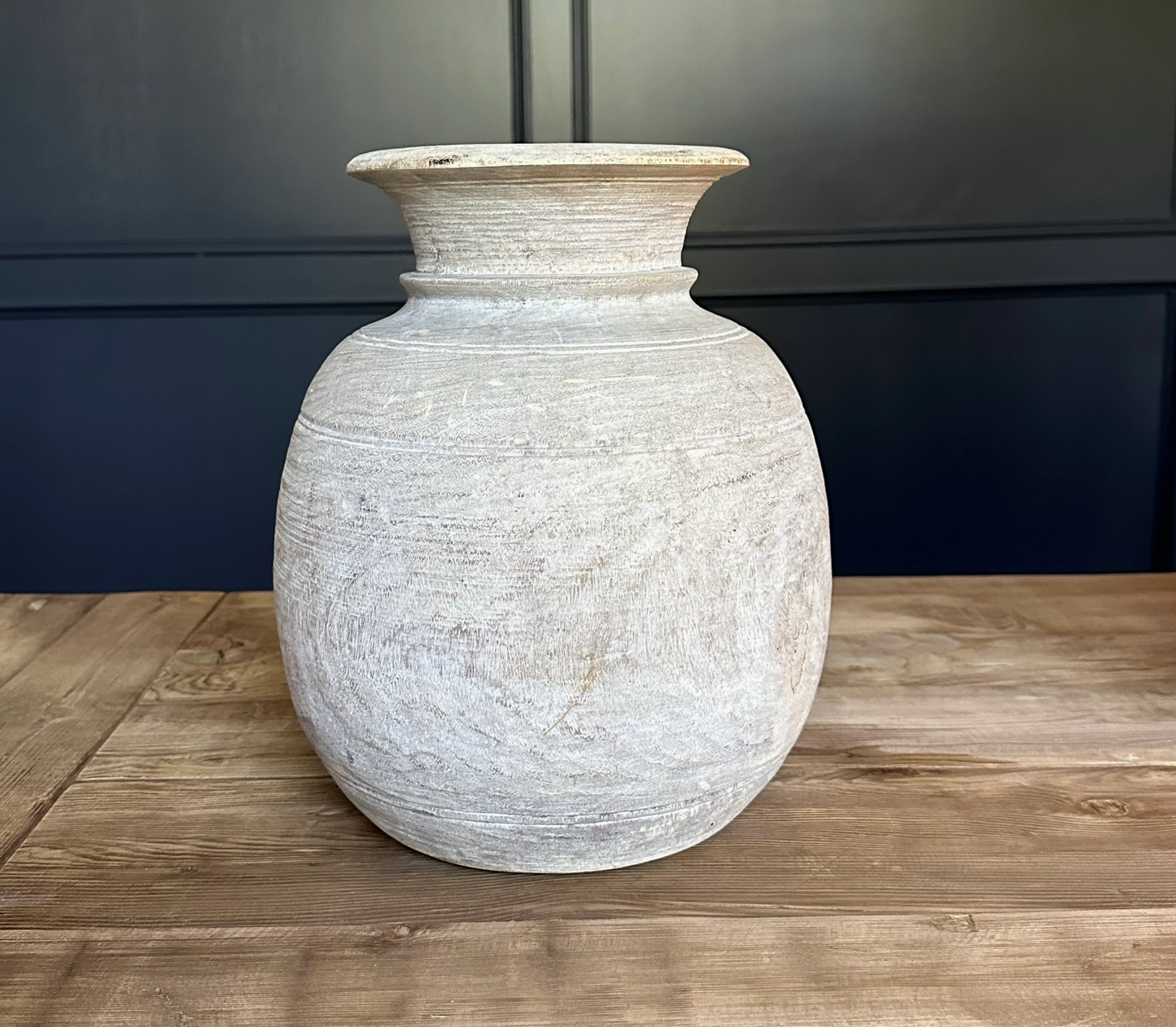 Weathered Antique Wood Vase