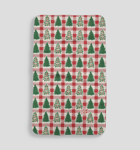Christmas Tree Plaid Microfiber Kitchen Towel