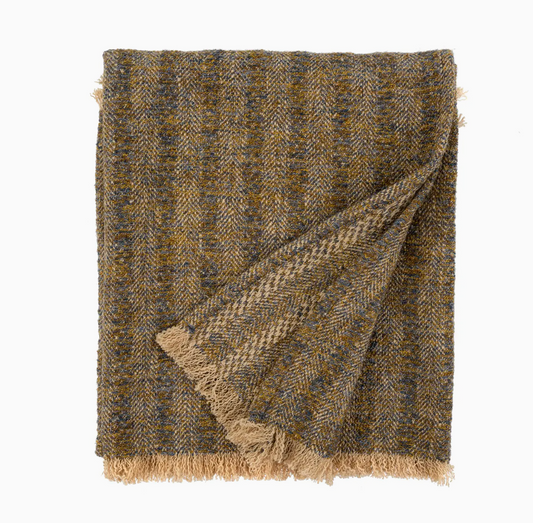 Olive & Brown Woven Throw