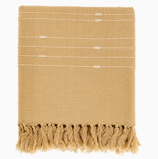 Ochre Yellow Woven Throw