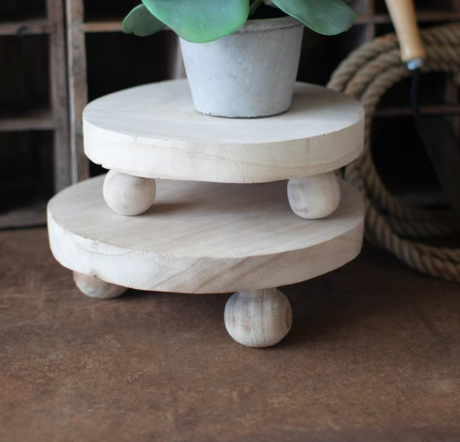 Light Wood Riser With Ball Feet
