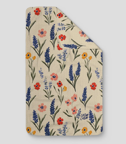 Wildflower & Tan Microfiber Kitchen Towel