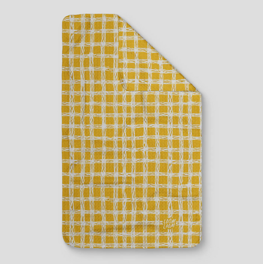 Mustard Yellow Gingham Microfiber Kitchen Towel