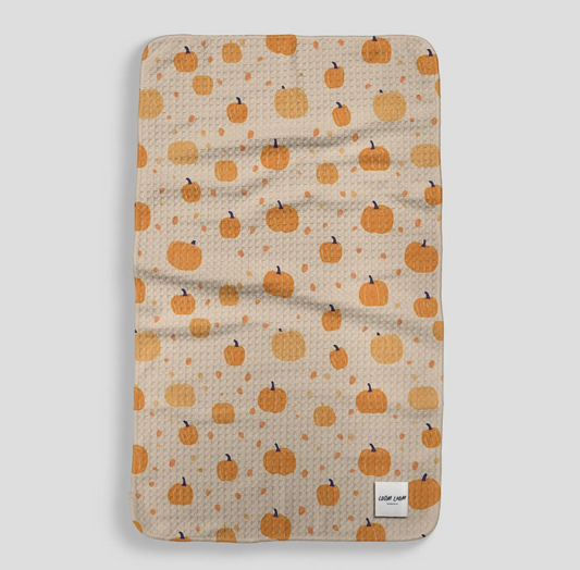 Mini Pumpkin + Tan Microfiber Kitchen Towel