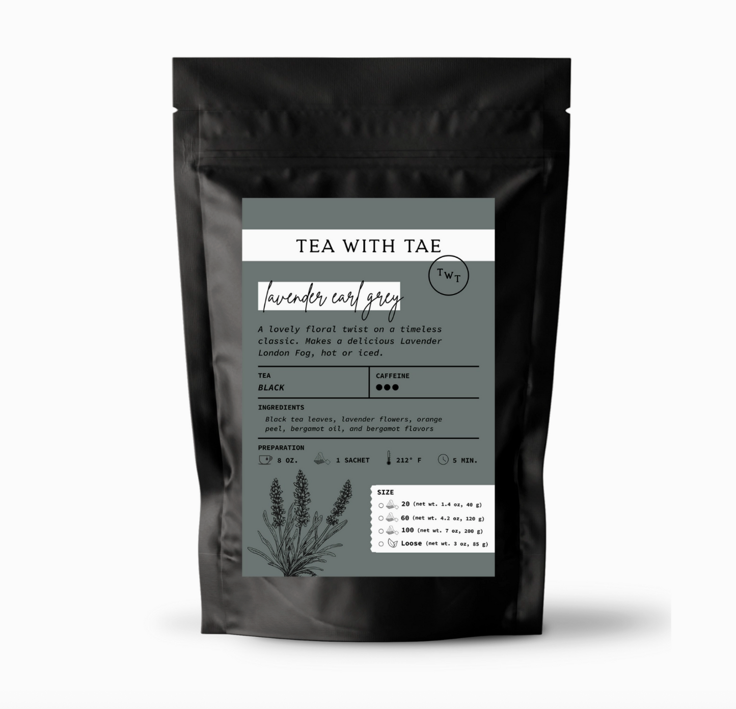 Lavender Earl Grey Herbal Tea: 20 Bags