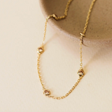 Champagne Stone Necklace: 18k Gold Plated