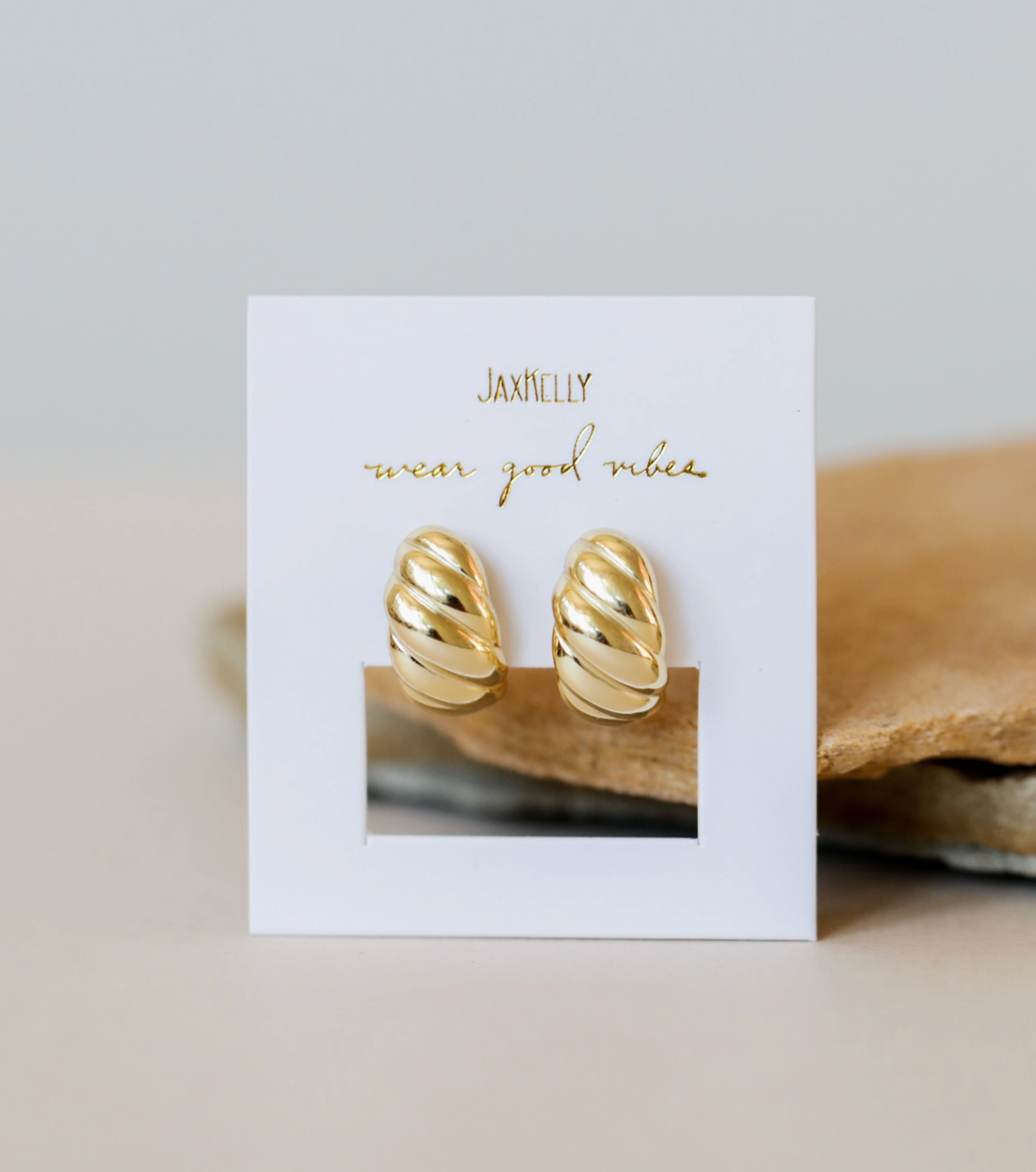 Gold Swirl Hoop Earring