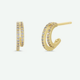 Champagne Studded Double Hoop