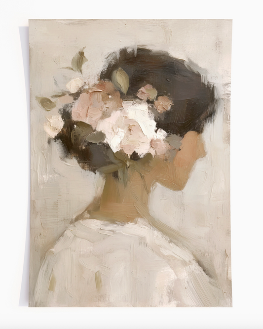 Flowered Portrait: Art Print