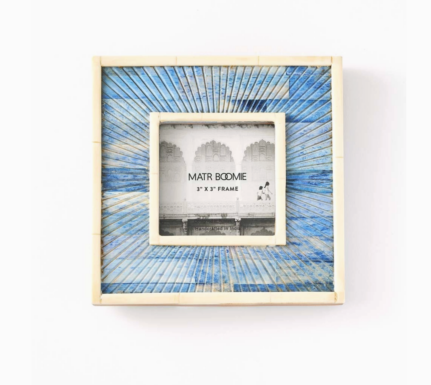 Blue Sunburst Tile Picture Frame: Two Sizes