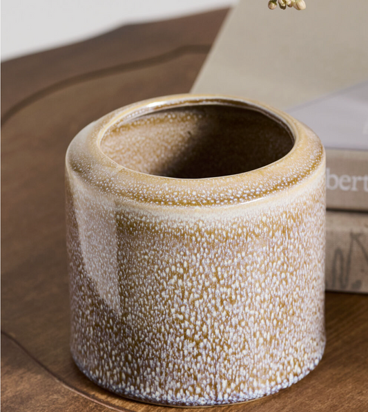 Brown Speckled Flower Pot