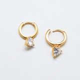 Heart Cubic Zirconia Huggie Earrings