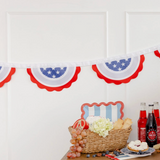 Red, White + Blue Scalloped Banner: Outdoor