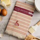 Embroidered Kitchen Towel: Pink + Chicken