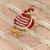 Embroidered Kitchen Towel: Pink + Chicken