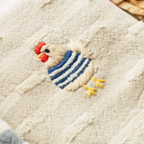 Embroidered Kitchen Towel: Taupe + Chicken