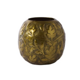 Botanical Bronze Metal Vase