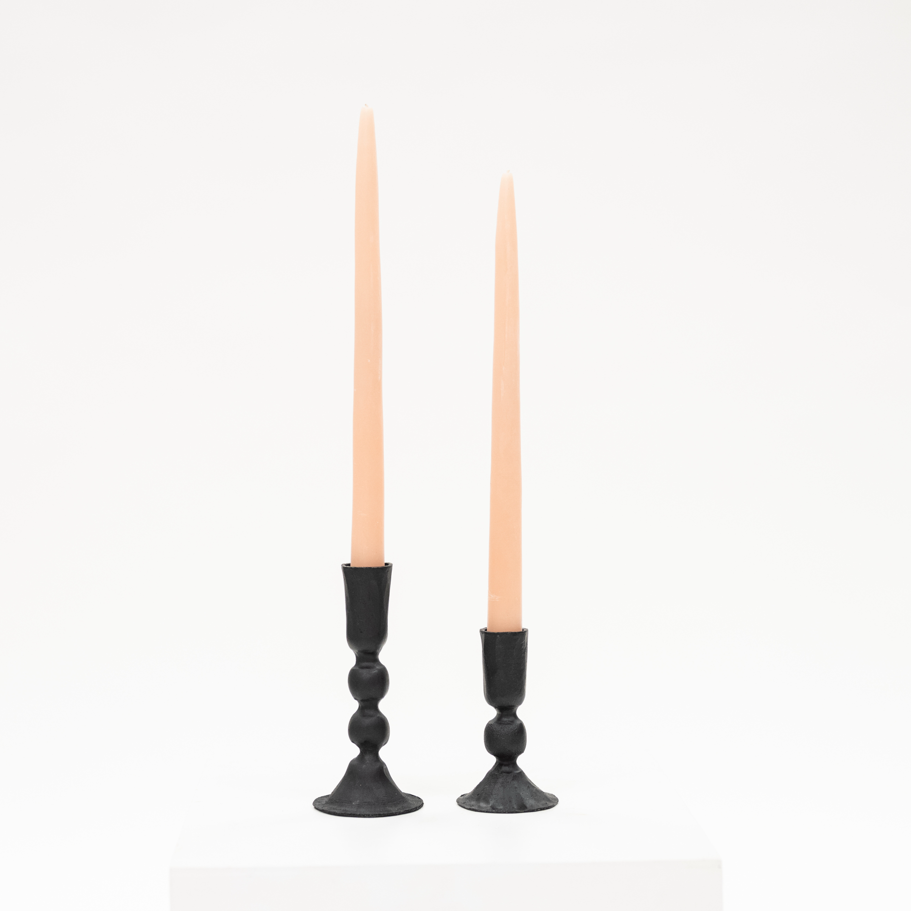 black iron candlestick short with spheres