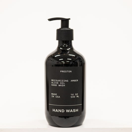 black bottle amber hand soap from preston