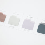 Four colored sticky note sheets arranged in a row on a white background, each mounted on a card with the title '168 STICKY NOTES'.