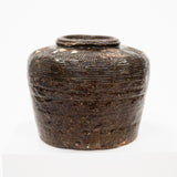 detailed side view of a vintage bean pot