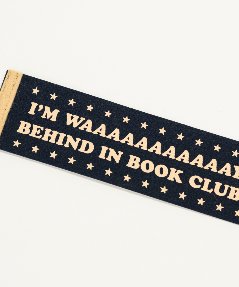 Book club bookmark with text on a white background