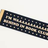 Book club bookmark with text on a white background