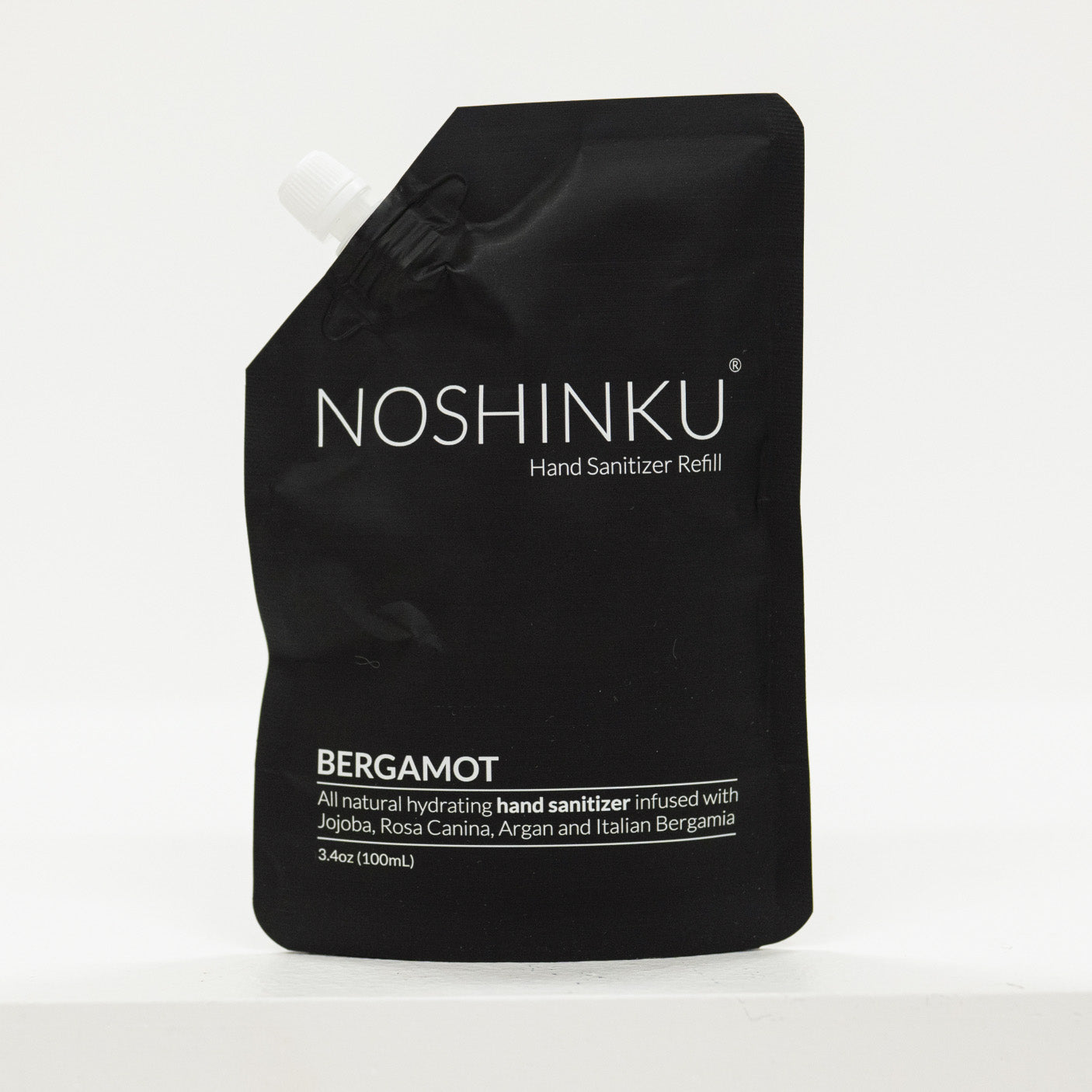 Noshinku hand sanitizer refill pouch on a white background