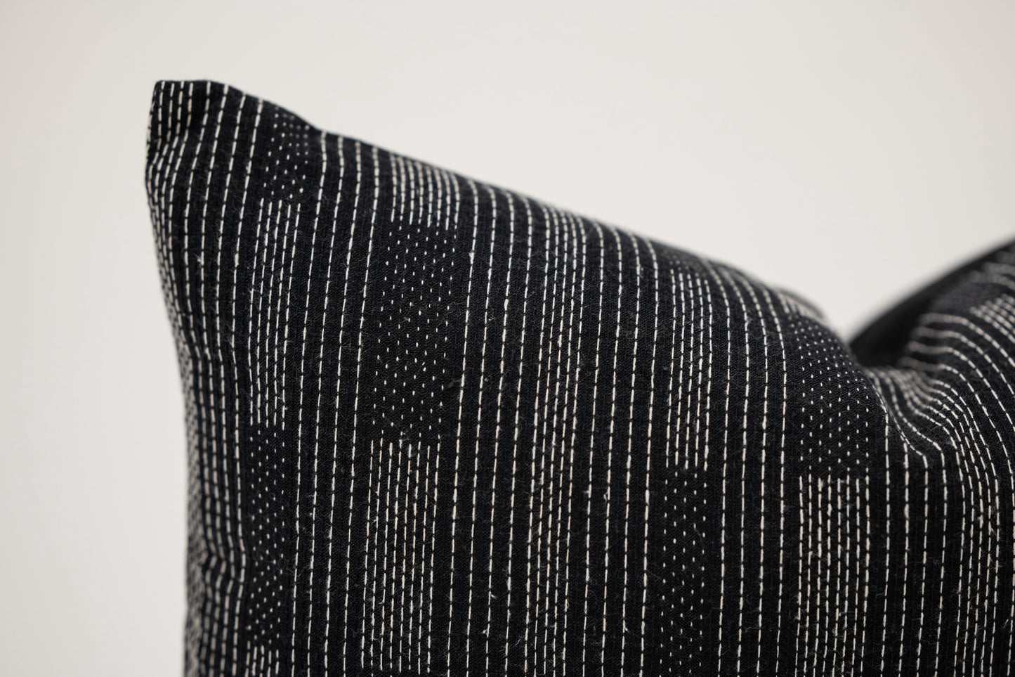 Black and White Stitched Lumbar Pillow