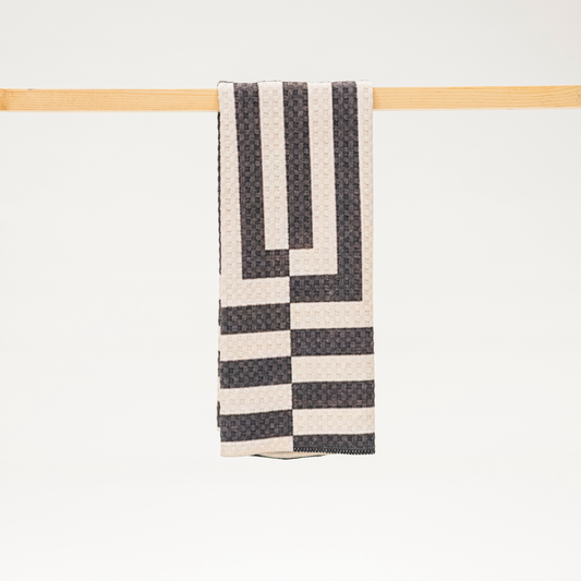 Black and white pattern microfiber kitchen towel