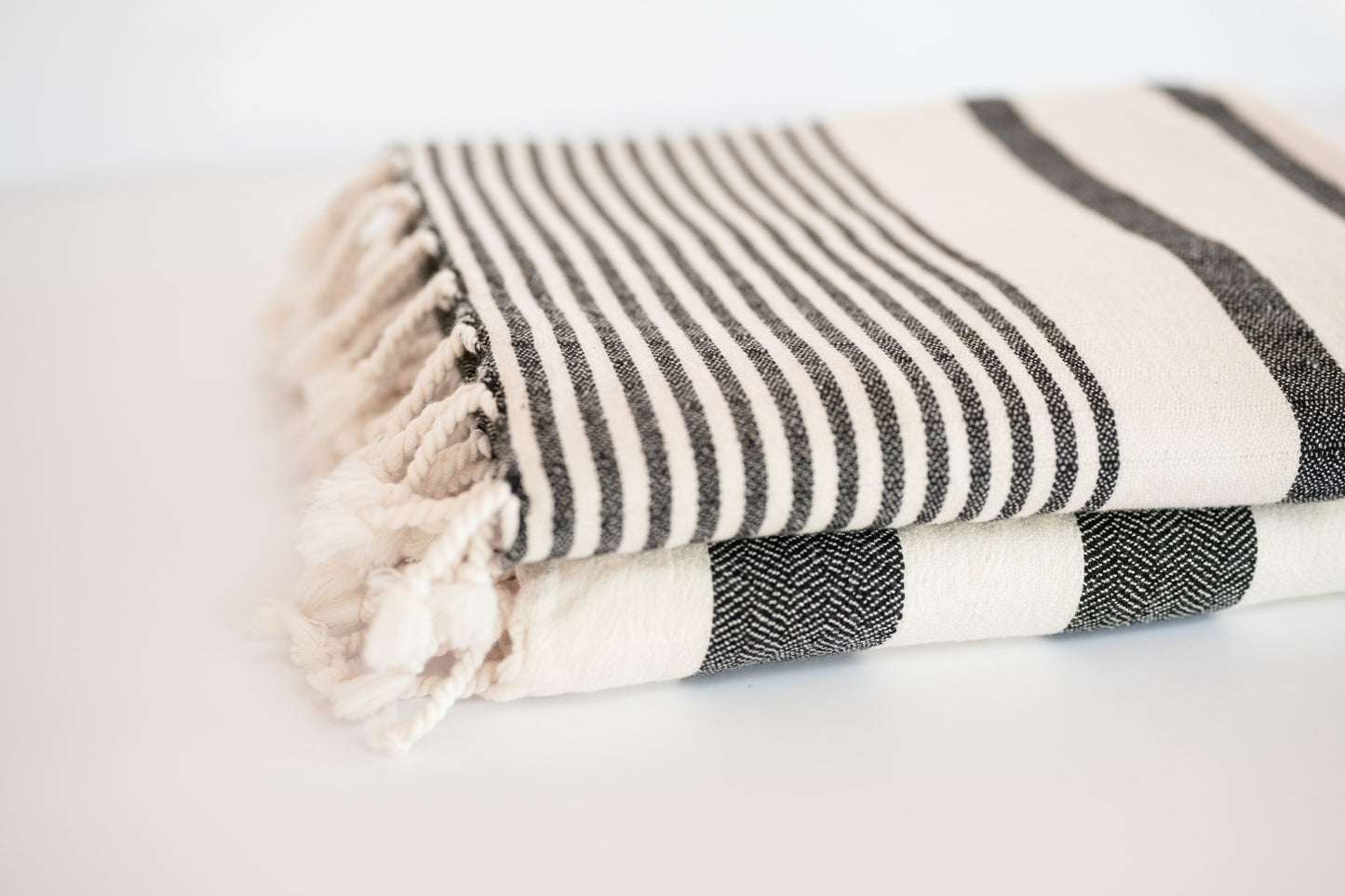 Black And White Turkish Towel