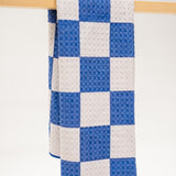 Royal Blue Checkerboard Microfiber Kitchen Towel