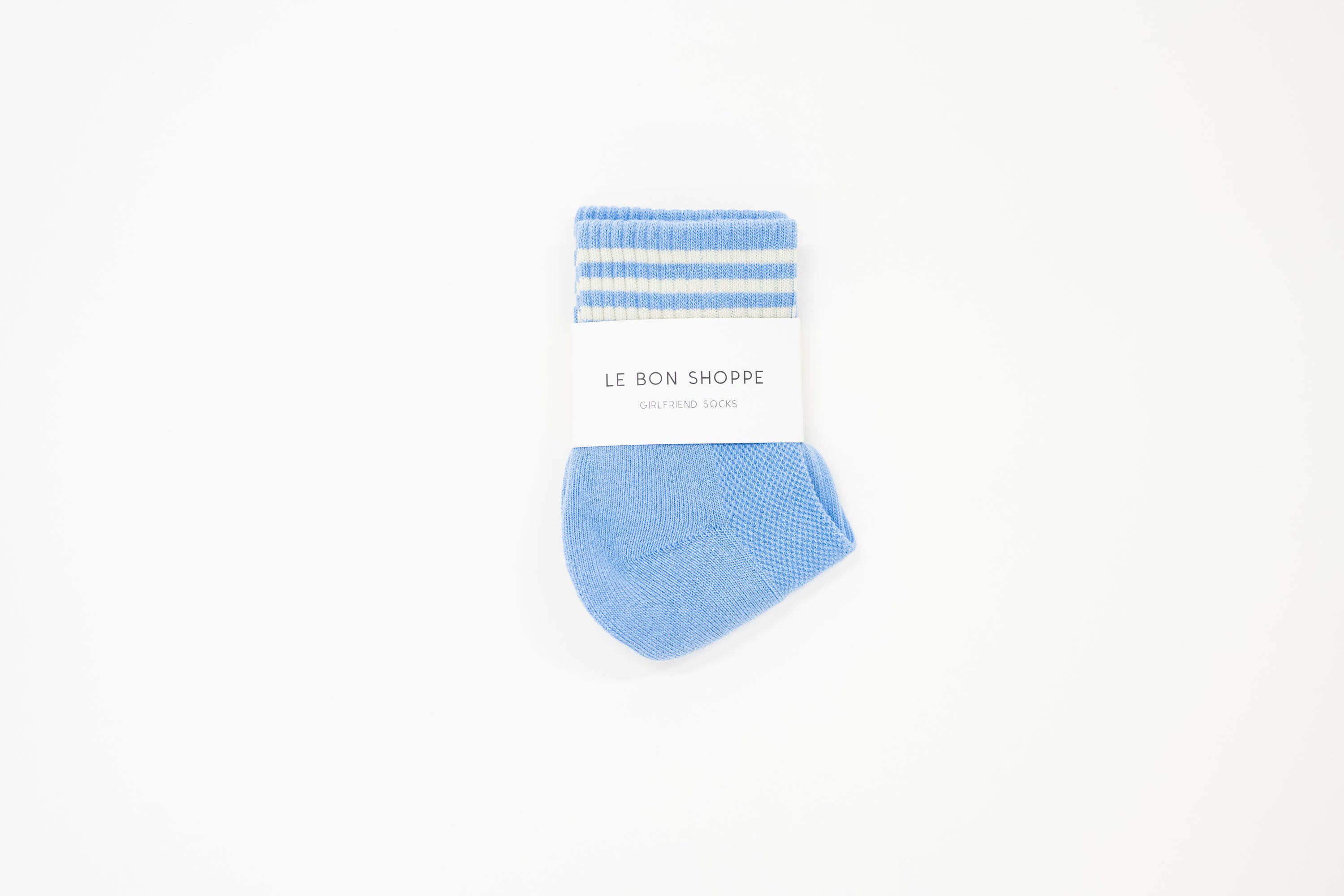 light blue shorter crew socks by Le Bon, the girlfriend sock