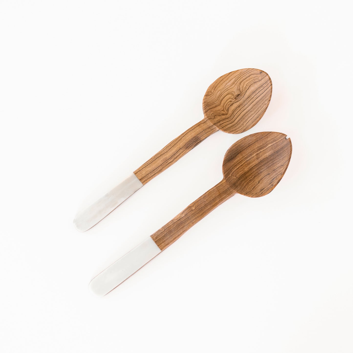 Olive Wood And Bone Server Set