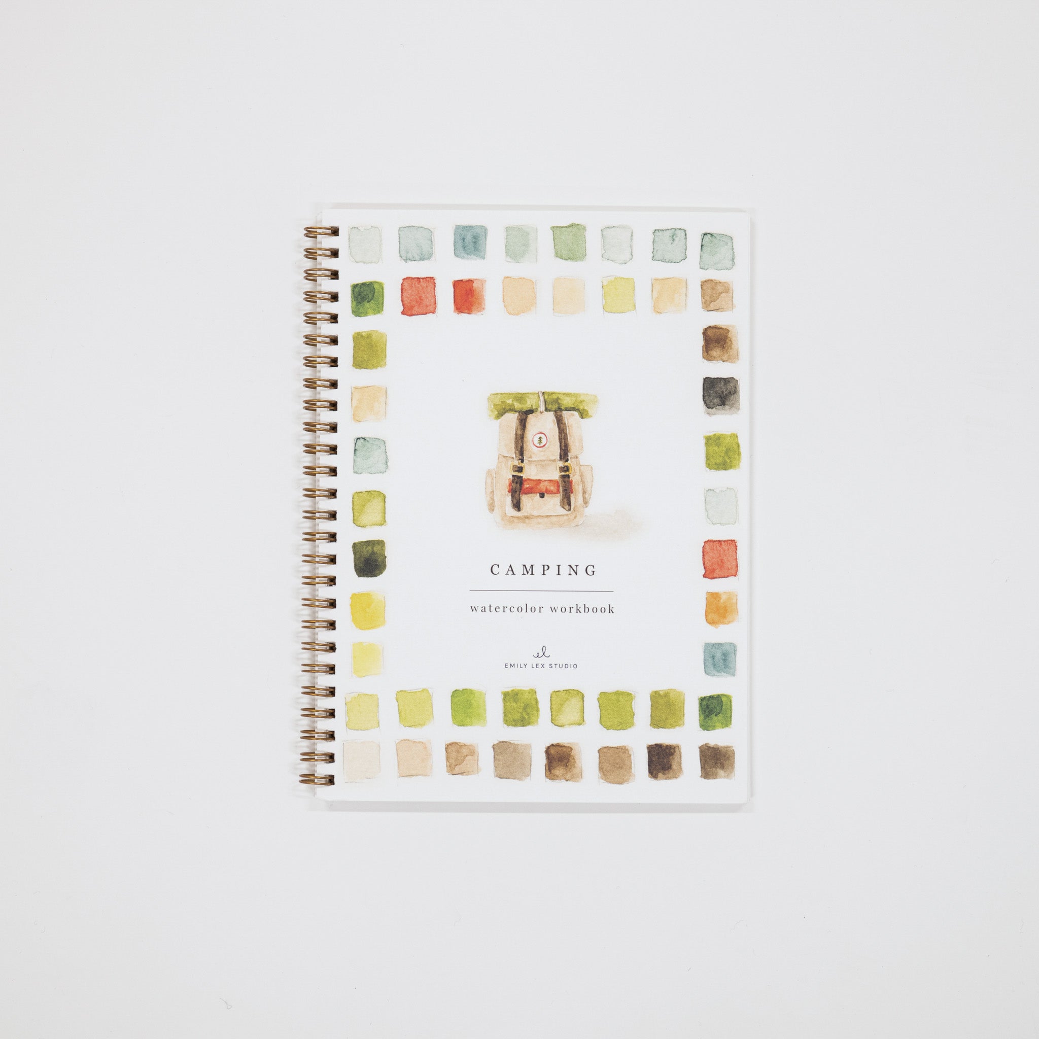 Notebook with colorful watercolor design on a white background